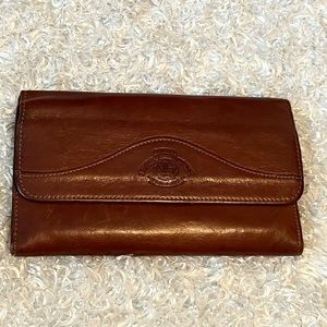 Vintage Ghurka Genuine Leather Checkbook Card Holder Wallet Billfold Brown